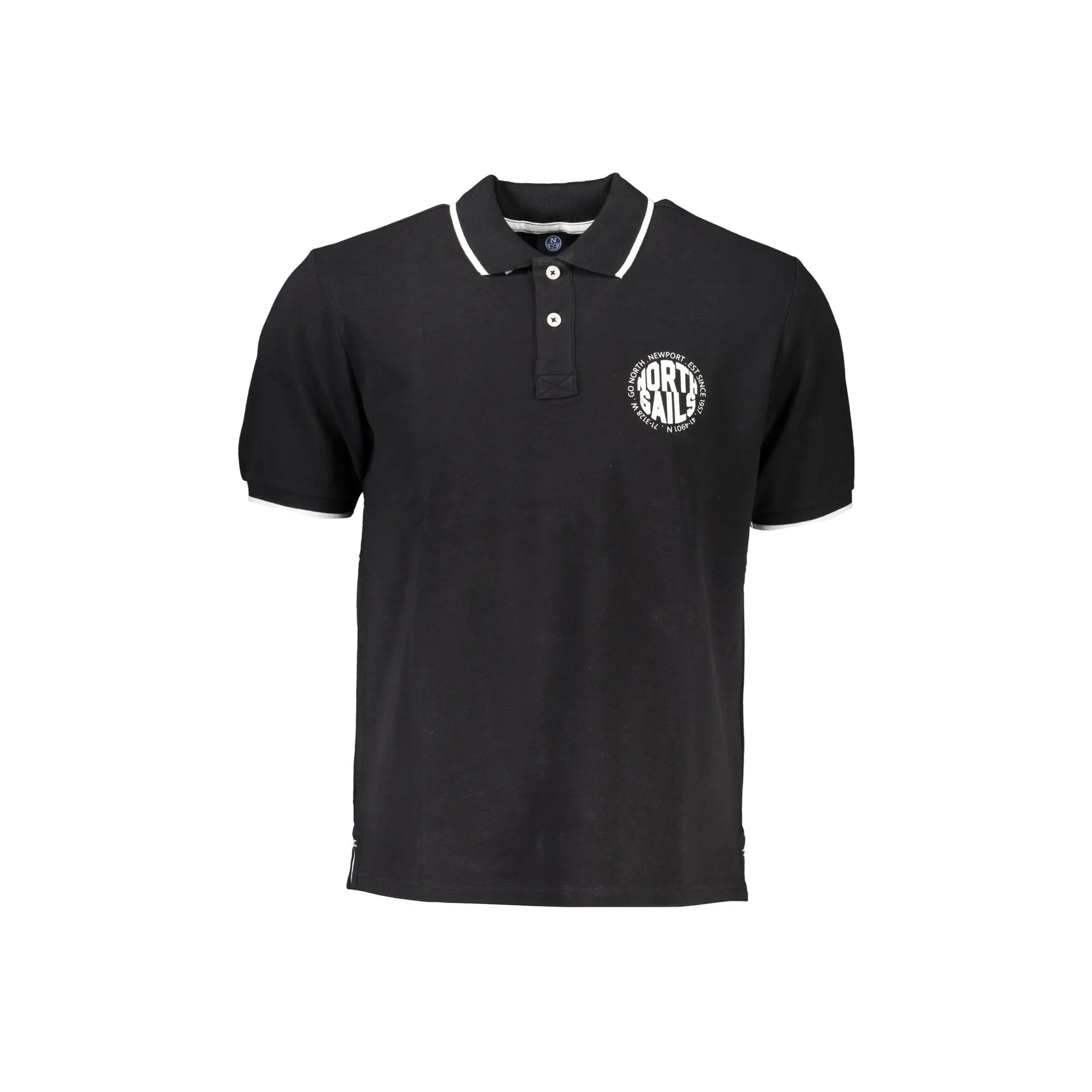 North Sails Polo Maniche Corte Uomo Nera Stampa Logo Nero - foto prodotto